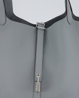 Hermès Picotin Lock 22 Bag in Gris Pantin Clemence Leather with Palladium Hardware