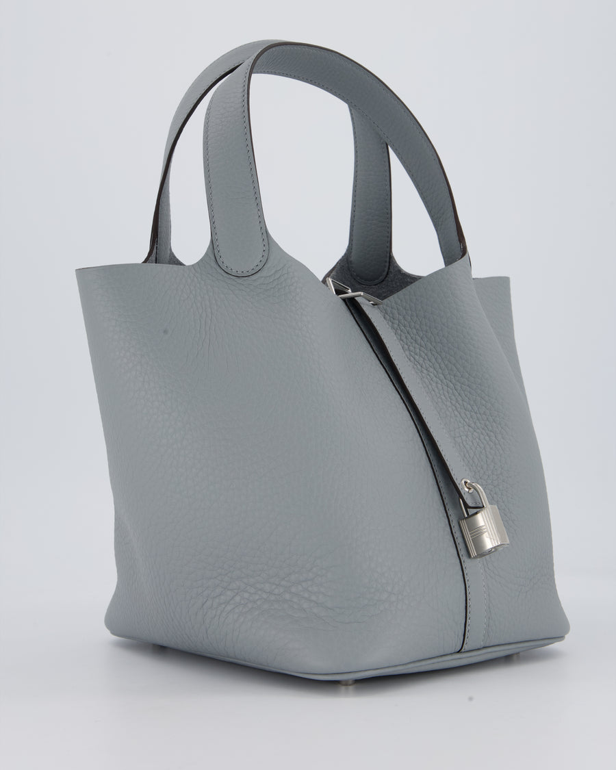 Hermès Picotin Lock 22 Bag in Gris Pantin Clemence Leather with Palladium Hardware