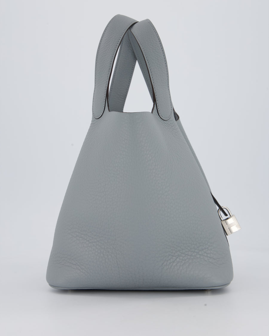 Hermès Picotin Lock 22 Bag in Gris Pantin Clemence Leather with Palladium Hardware