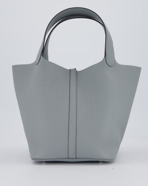 Hermès Picotin Lock 22 Bag in Gris Pantin Clemence Leather with Palladium Hardware