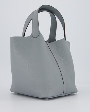 Hermès Picotin Lock 22 Bag in Gris Pantin Clemence Leather with Palladium Hardware