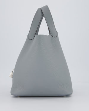Hermès Picotin Lock 22 Bag in Gris Pantin Clemence Leather with Palladium Hardware