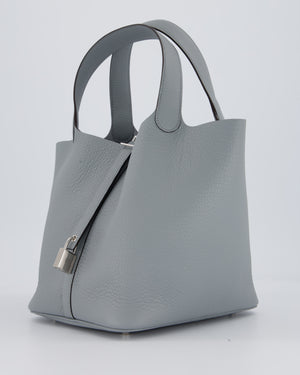 Hermès Picotin Lock 22 Bag in Gris Pantin Clemence Leather with Palladium Hardware