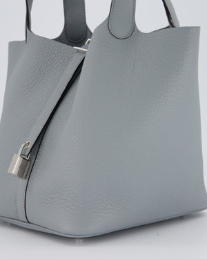 Hermès Picotin Lock 22 Bag in Gris Pantin Clemence Leather with Palladium Hardware