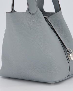 Hermès Picotin Lock 22 Bag in Gris Pantin Clemence Leather with Palladium Hardware