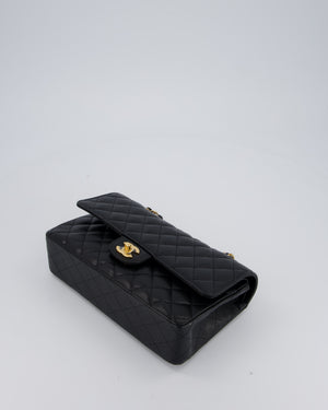 Chanel Black Classic Medium Double Flap Bag in Caviar Leather with Gold Hardware