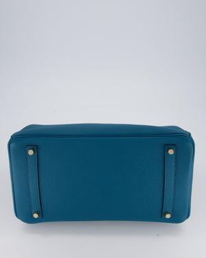 Hermès Birkin 35 Retourne Bag in Bleu Cobalt Togo Leather with Gold Hardware
