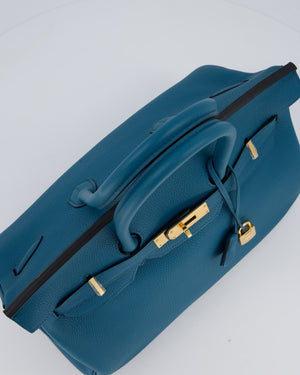 Hermès Birkin 35 Retourne Bag in Bleu Cobalt Togo Leather with Gold Hardware