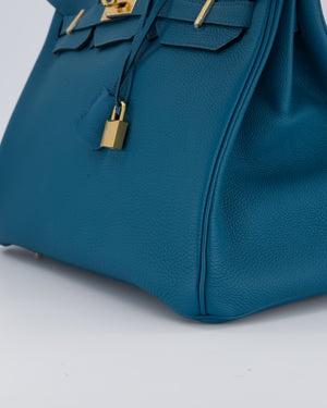 Hermès Birkin 35 Retourne Bag in Bleu Cobalt Togo Leather with Gold Hardware