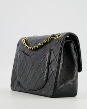 Chanel Vintage Black Small Classic Double Flap Bag in Lambskin Leather with 24K Gold Hardware