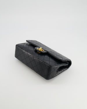 Chanel Vintage Black Small Classic Double Flap Bag in Lambskin Leather with 24K Gold Hardware
