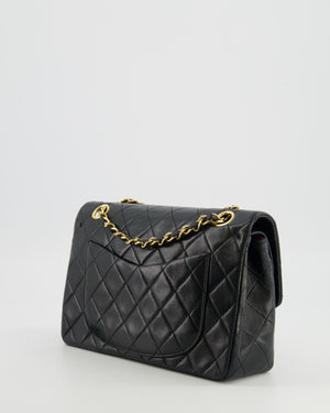 Chanel Vintage Black Small Classic Double Flap Bag in Lambskin Leather with 24K Gold Hardware