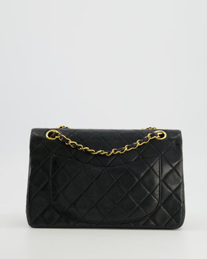 Chanel Vintage Black Small Classic Double Flap Bag in Lambskin Leather with 24K Gold Hardware