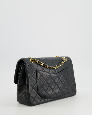 Chanel Vintage Black Small Classic Double Flap Bag in Lambskin Leather with 24K Gold Hardware