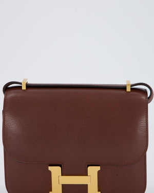 *HOT* Hermès Constance III Miroir 18 Bag in Terre Chevre Chamkila Leather with Gold Hardware
