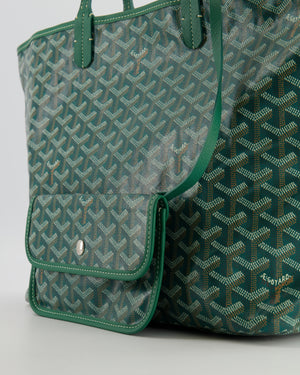 Goyard Saint Louis PM Tote Bag in Green Goyardine Canvas and Calfskin Leather