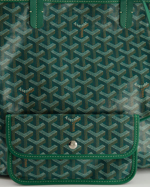Goyard Saint Louis PM Tote Bag in Green Goyardine Canvas and Calfskin Leather