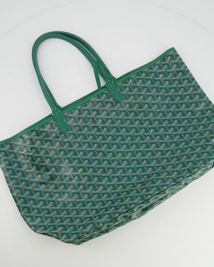 Goyard Saint Louis PM Tote Bag in Green Goyardine Canvas and Calfskin Leather