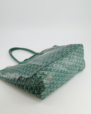 Goyard Saint Louis PM Tote Bag in Green Goyardine Canvas and Calfskin Leather