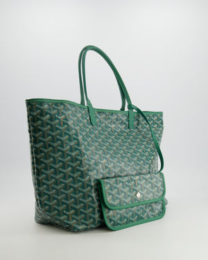 Goyard Saint Louis PM Tote Bag in Green Goyardine Canvas and Calfskin Leather