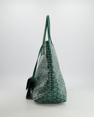 Goyard Saint Louis PM Tote Bag in Green Goyardine Canvas and Calfskin Leather