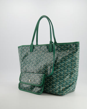 Goyard Saint Louis PM Tote Bag in Green Goyardine Canvas and Calfskin Leather