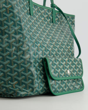 Goyard Saint Louis PM Tote Bag in Green Goyardine Canvas and Calfskin Leather