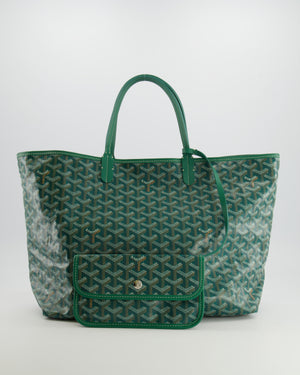 Goyard Saint Louis PM Tote Bag in Green Goyardine Canvas and Calfskin Leather
