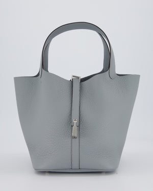 Hermès Picotin Lock 22 Bag in Gris Pantin Clemence Leather with Palladium Hardware