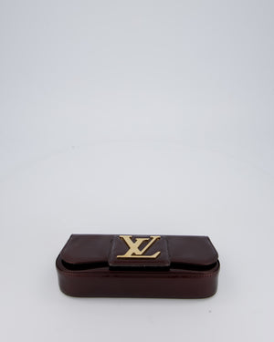 Louis Vuitton Burgundy Sobe Clutch Bag in Amarante Vernis Leather with Monogram Logo and Gold Hardware