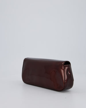 Louis Vuitton Burgundy Sobe Clutch Bag in Amarante Vernis Leather with Monogram Logo and Gold Hardware