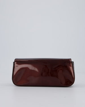 Louis Vuitton Burgundy Sobe Clutch Bag in Amarante Vernis Leather with Monogram Logo and Gold Hardware