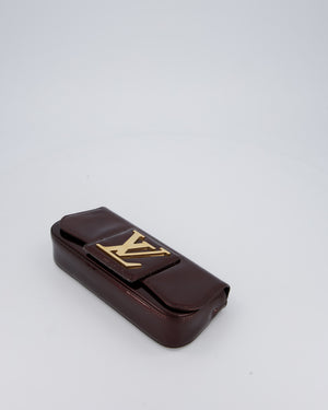 Louis Vuitton Burgundy Sobe Clutch Bag in Amarante Vernis Leather with Monogram Logo and Gold Hardware