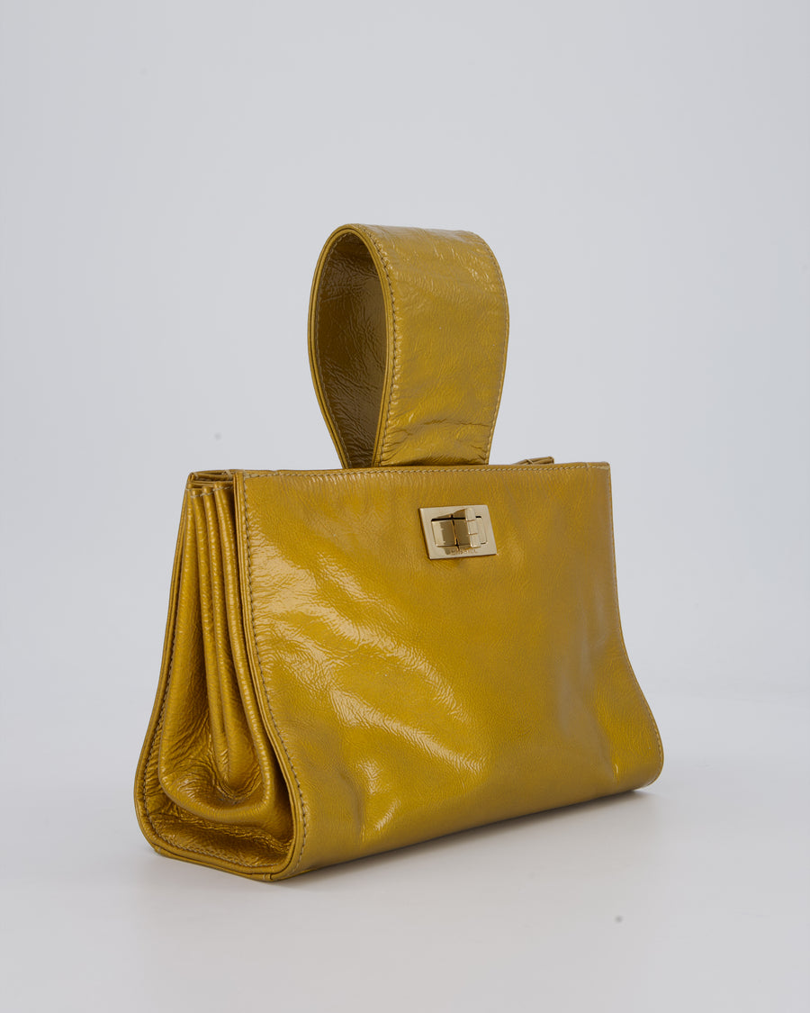 Chanel Gold Metallic Reissue Small Double Clutch Bag in Patent Leather with Champagne Gold Hardware