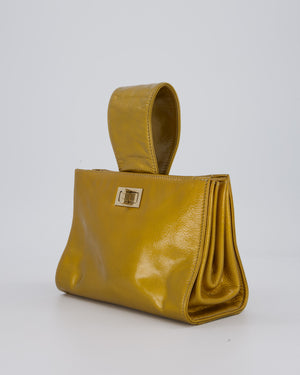Chanel Gold Metallic Reissue Small Double Clutch Bag in Patent Leather with Champagne Gold Hardware
