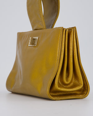 Chanel Gold Metallic Reissue Small Double Clutch Bag in Patent Leather with Champagne Gold Hardware