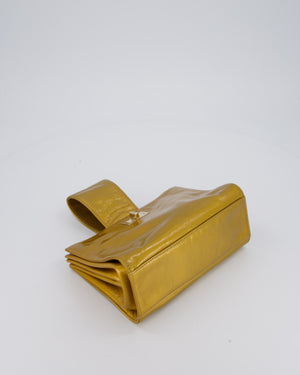 Chanel Gold Metallic Reissue Small Double Clutch Bag in Patent Leather with Champagne Gold Hardware