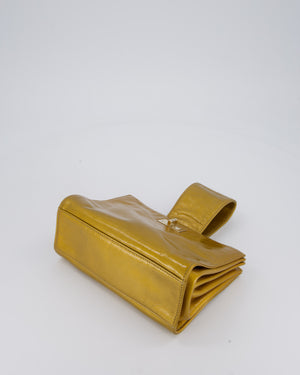 Chanel Gold Metallic Reissue Small Double Clutch Bag in Patent Leather with Champagne Gold Hardware