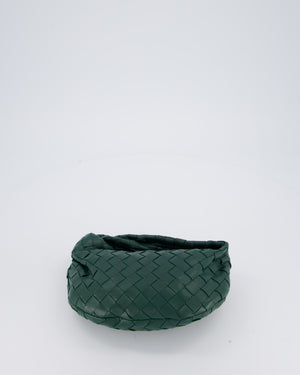 Bottega Veneta Forrest Green Mini Jodie Bag in Intrecciato Calfskin Leather with Gold Hardware