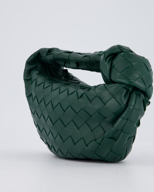 Bottega Veneta Forrest Green Mini Jodie Bag in Intrecciato Calfskin Leather with Gold Hardware