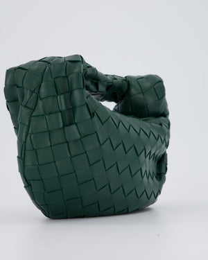 Bottega Veneta Forrest Green Mini Jodie Bag in Intrecciato Calfskin Leather with Gold Hardware