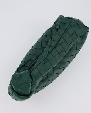 Bottega Veneta Forrest Green Mini Jodie Bag in Intrecciato Calfskin Leather with Gold Hardware