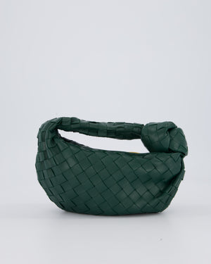 Bottega Veneta Forrest Green Mini Jodie Bag in Intrecciato Calfskin Leather with Gold Hardware