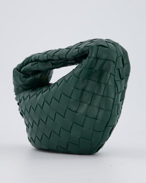 Bottega Veneta Forrest Green Mini Jodie Bag in Intrecciato Calfskin Leather with Gold Hardware