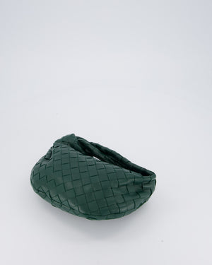 Bottega Veneta Forrest Green Mini Jodie Bag in Intrecciato Calfskin Leather with Gold Hardware