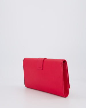 Yves Saint Laurent Fuchsia Pink Y-Ligne Clutch Bag in Leather