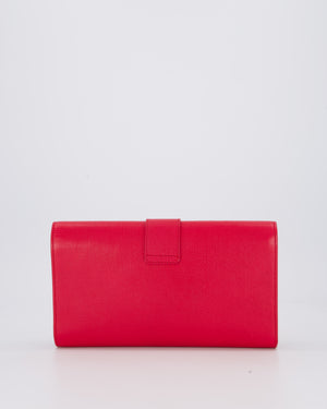 Yves Saint Laurent Fuchsia Pink Y-Ligne Clutch Bag in Leather