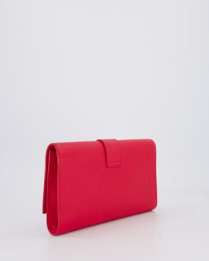 Yves Saint Laurent Fuchsia Pink Y-Ligne Clutch Bag in Leather