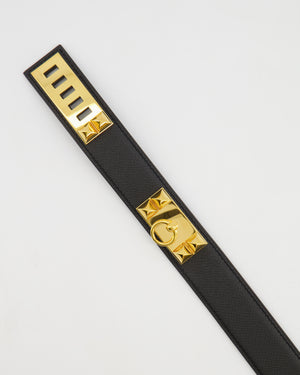 Hermès Collier de Chien 32 Belt in Black Epsom Leather with Gold Hardware Size 85 RRP £2,570