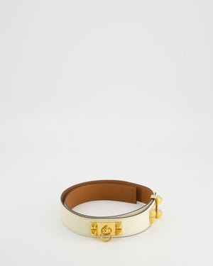 Hermès Collier de Chien 32 Leather Belt in Nata Epsom Leather with Gold Hardware Size 80 RRP £2,570